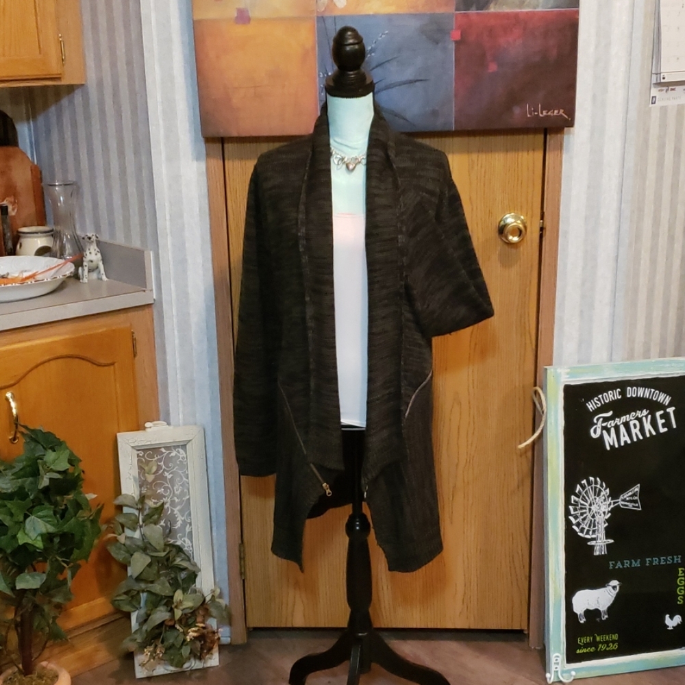 Emily Rose Moss Green and Black Cardigan
